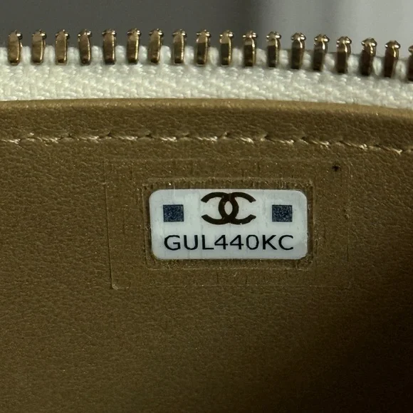 CHANEL Cream Quilted Leather Crossbody Vanity Bag with Gold Chain - Picture 14 of 16